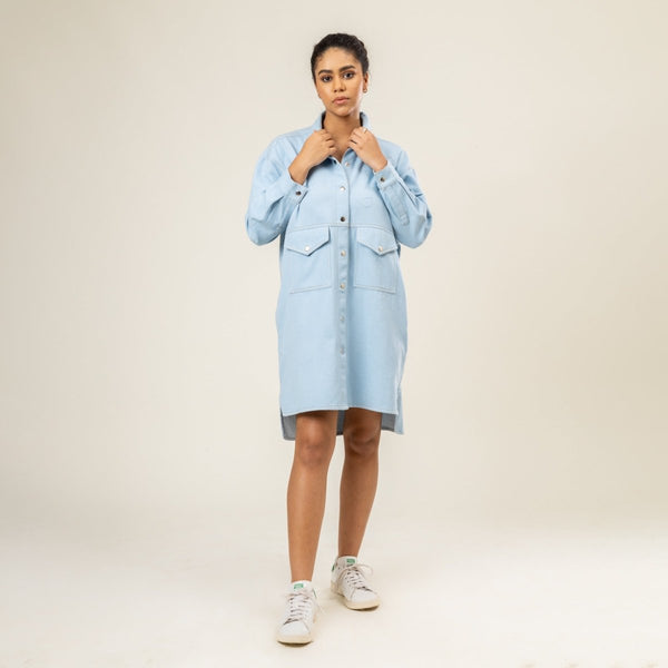 Greta Shirt Dress | Made of Recycled Denim | Verified Sustainable Womens Dress on Brown Living™