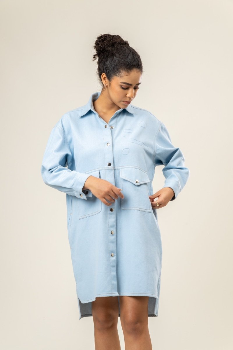 Greta Shirt Dress | Made of Recycled Denim | Verified Sustainable Womens Dress on Brown Living™