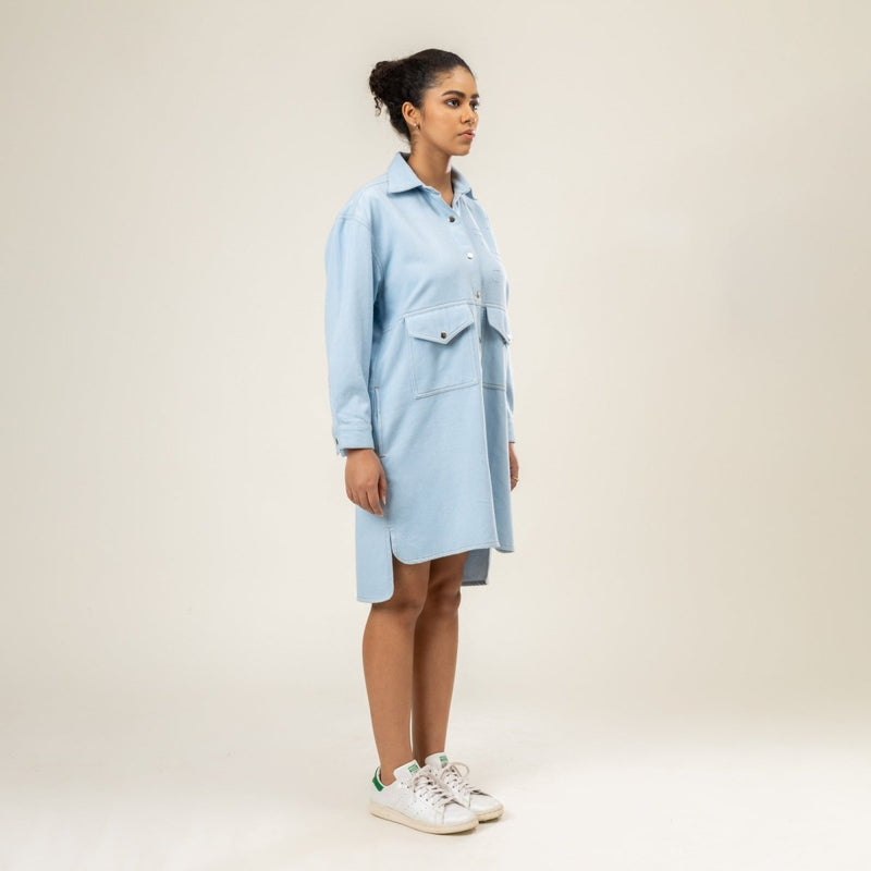 Greta Shirt Dress | Made of Recycled Denim | Verified Sustainable Womens Dress on Brown Living™