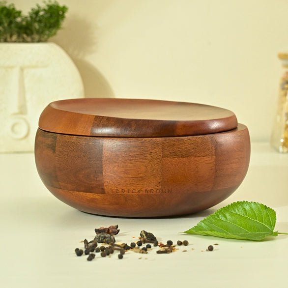 Handcrafted Rhythm Masala Box | Made with Mango Wood | Verified Sustainable Kitchen Organizers on Brown Living™