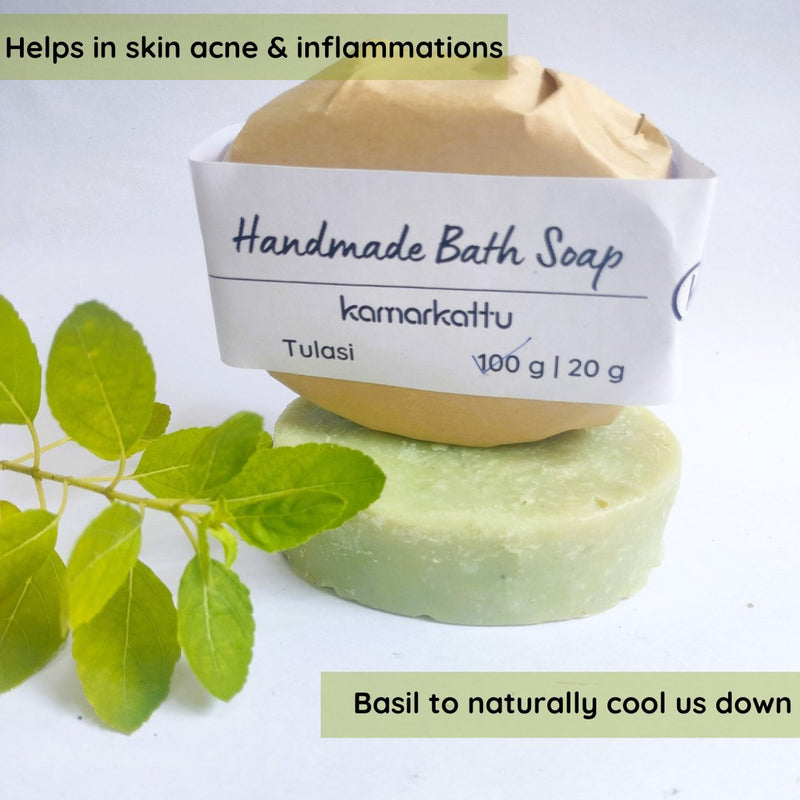 Handmade Bath soap - Tulsi | Pack of 2 | Verified Sustainable Body Soap on Brown Living™