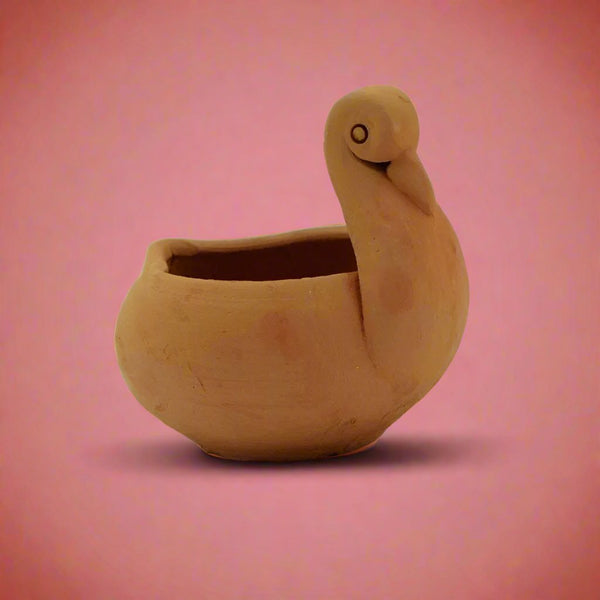 Handmade Duck-Shaped Terracotta Diya I Set Of 2 | Verified Sustainable Lamps & Lighting on Brown Living™