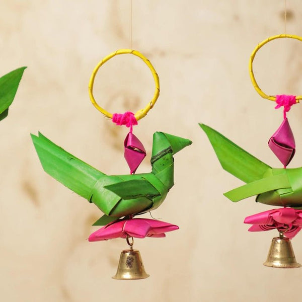 Handmade Palm Leaf Parrot Bandhanwar I Diwali Decoration I Single | Verified Sustainable Home Decor on Brown Living™