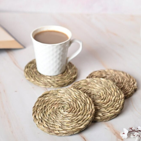 Handmade Sabai Grass Coasters - Natural | Verified Sustainable Table Essentials on Brown Living™