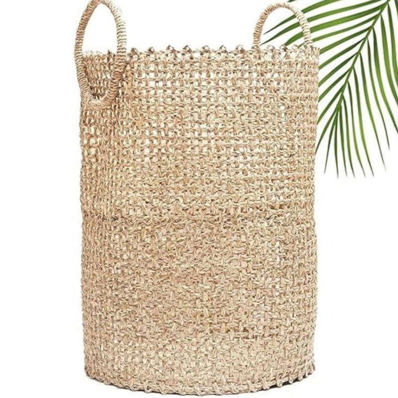 Handmade Sabai Grass Laundry Basket - Natural | Verified Sustainable Baskets & Boxes on Brown Living™