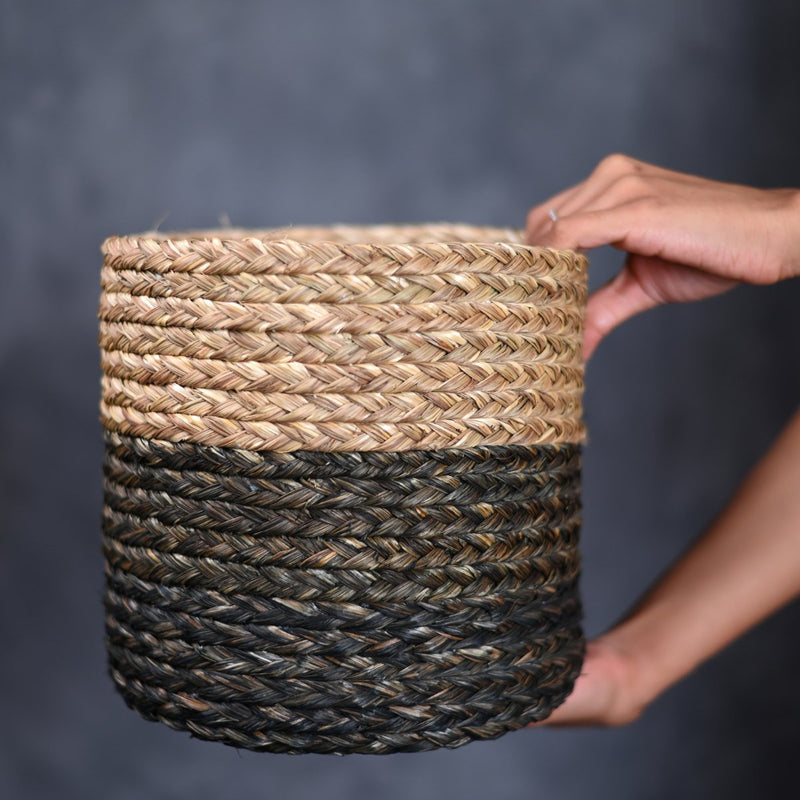 Handmade Sabai Grass Planter - Black | Verified Sustainable Pots & Planters on Brown Living™