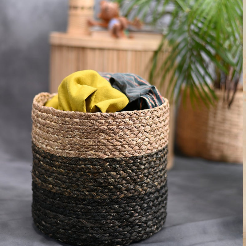 Handmade Sabai Grass Planter - Black | Verified Sustainable Pots & Planters on Brown Living™