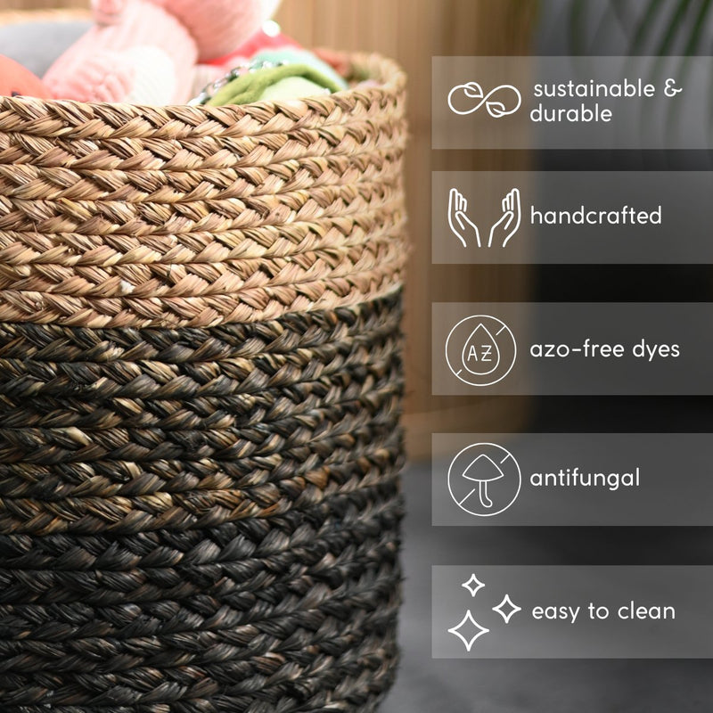 Handmade Sabai Grass Planter - Black | Verified Sustainable Pots & Planters on Brown Living™