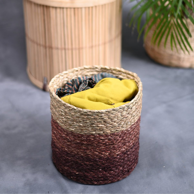 Handmade Sabai Grass Planter - Brown | Verified Sustainable Pots & Planters on Brown Living™