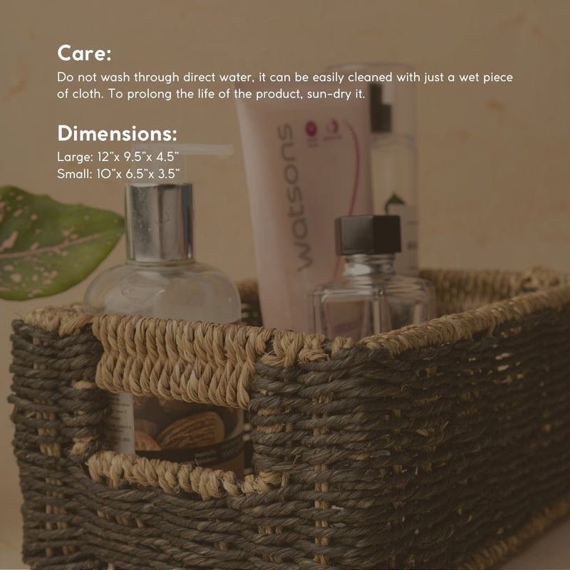 Handmade Sabai Grass Towel Basket - Black | Verified Sustainable Baskets & Boxes on Brown Living™