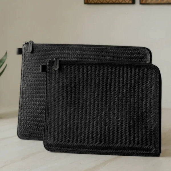 Handmade Sitalpati Laptop Sleeve - Black | Verified Sustainable Laptop Sleeve on Brown Living™