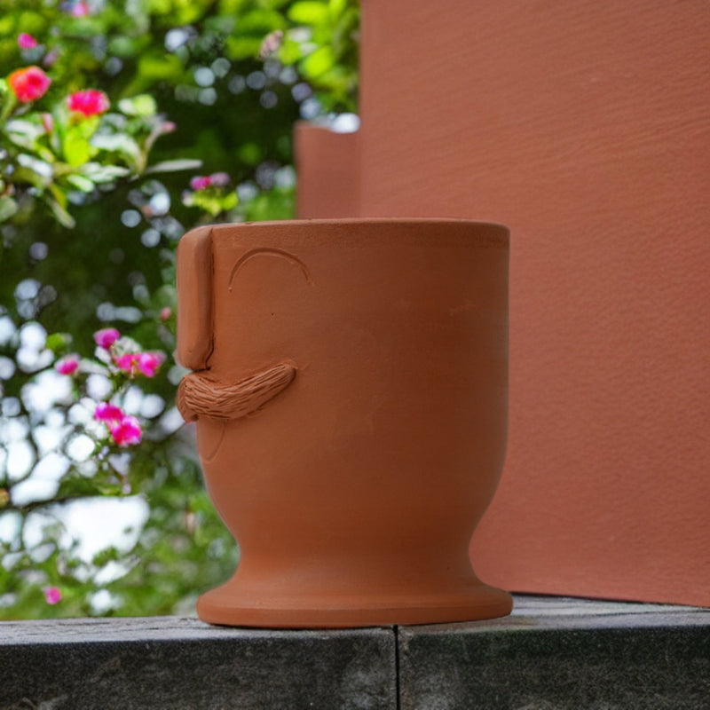 Handmade Terracotta Face Design Glass | Verified Sustainable Glasses & Tumblers on Brown Living™