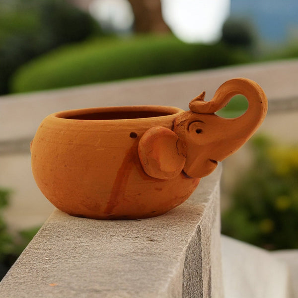 Handmade Terracotta Hanging Planter Elephant | Verified Sustainable Pots & Planters on Brown Living™