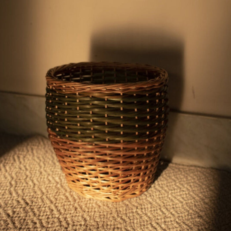 Handmade Wicker Planter Green | Verified Sustainable Pots & Planters on Brown Living™