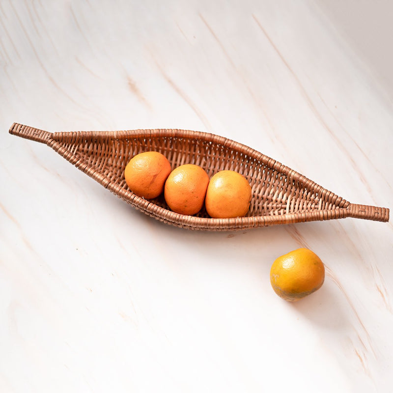 Handmade Wicker Shikara Bowl - Brown | Verified Sustainable Trays & Platters on Brown Living™