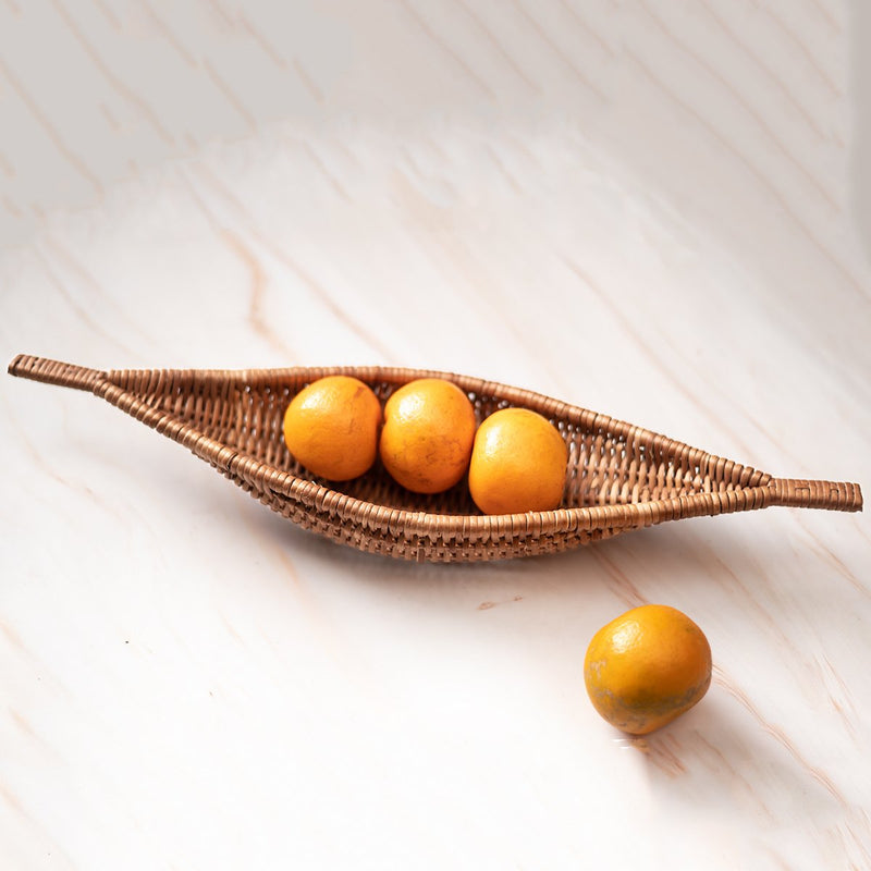 Handmade Wicker Shikara Bowl - Brown | Verified Sustainable Trays & Platters on Brown Living™