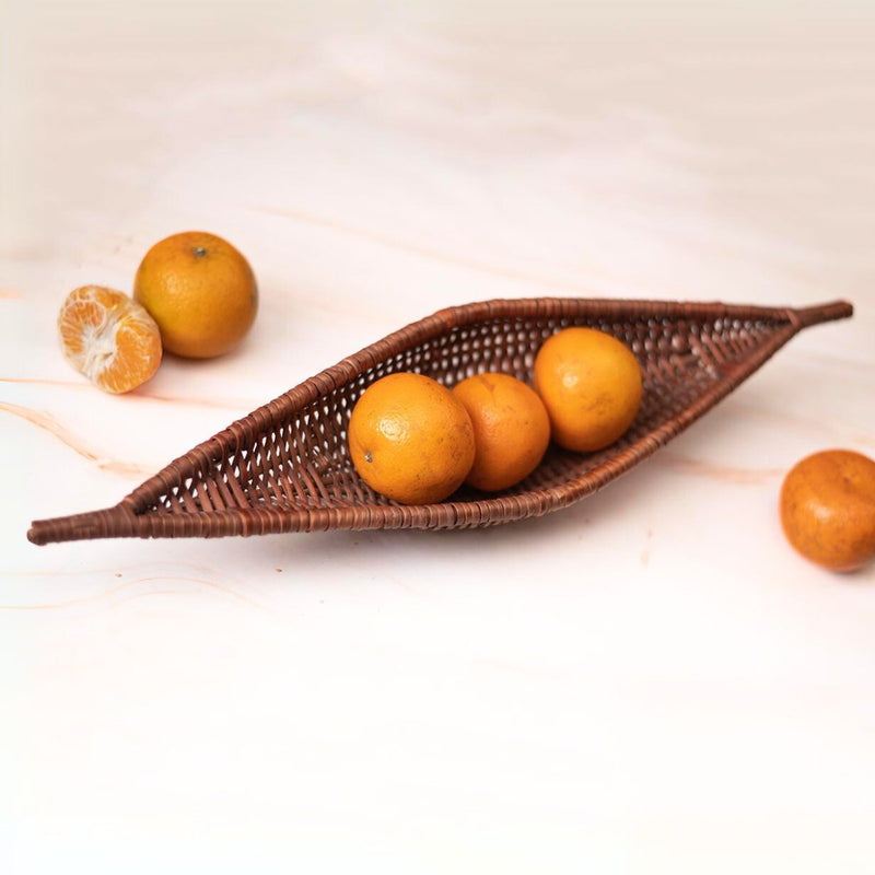 Handmade Wicker Shikara Bowl - Copper | Verified Sustainable Trays & Platters on Brown Living™