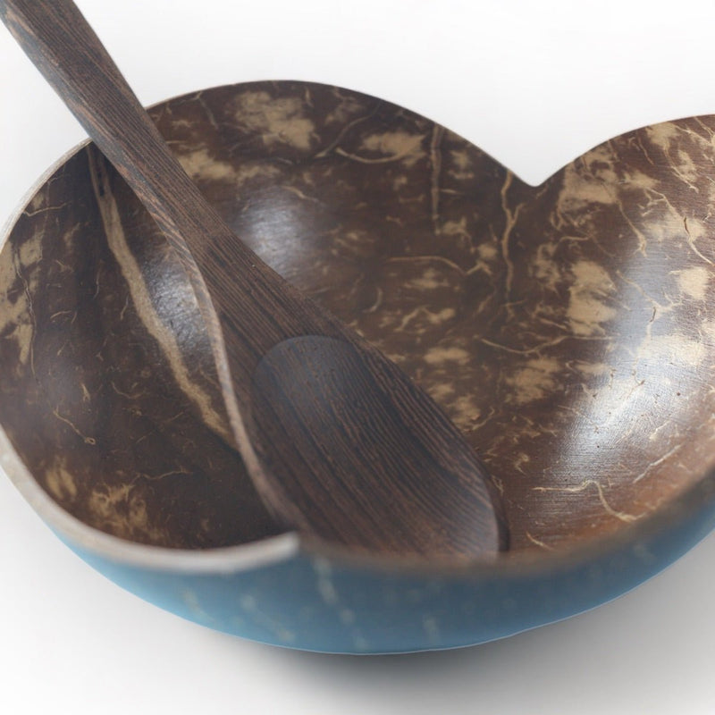 Heart Shaped Coconut Shell Bowl and Spoon Set | Verified Sustainable Plates & Bowls on Brown Living™