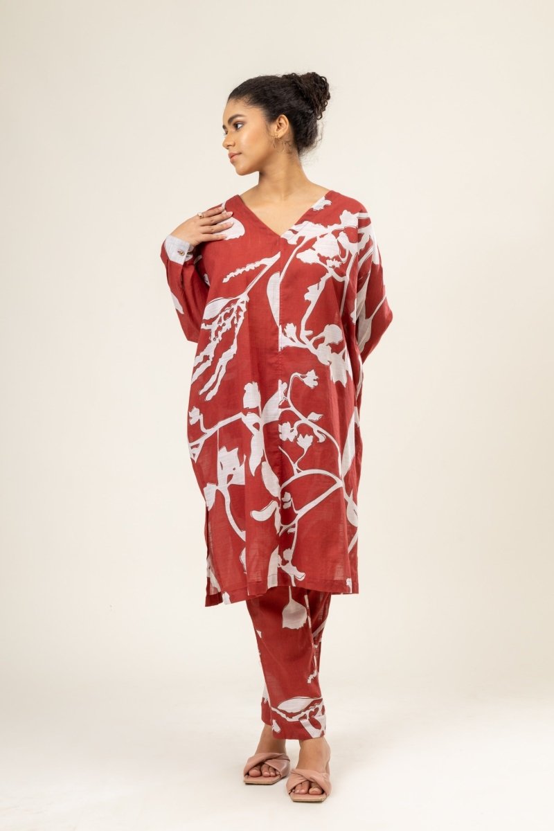 Helen Upcycled Cotton Kaftan Set | Verified Sustainable Womens Co - Ord Sets on Brown Living™