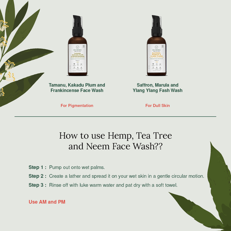 Hemp, Tea Tree & Neem Organic Face Wash - 100 ml | Face Cleanser | Verified Sustainable Face Wash on Brown Living™