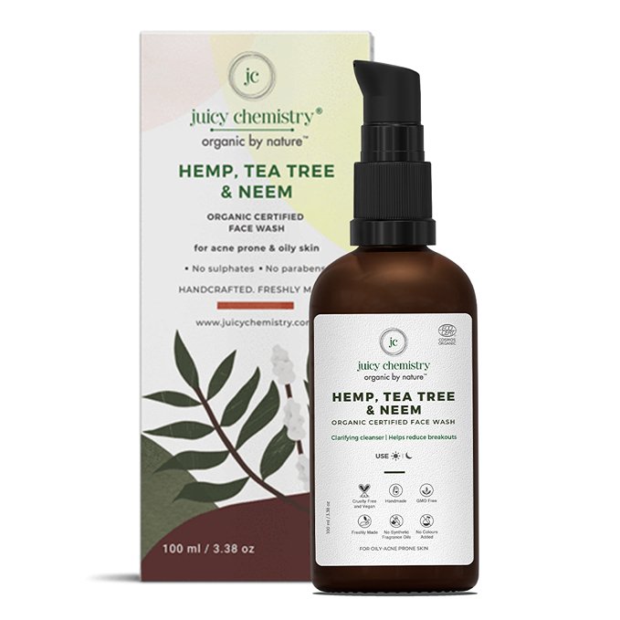 Hemp, Tea Tree & Neem Organic Face Wash - 100 ml | Face Cleanser | Verified Sustainable Face Wash on Brown Living™