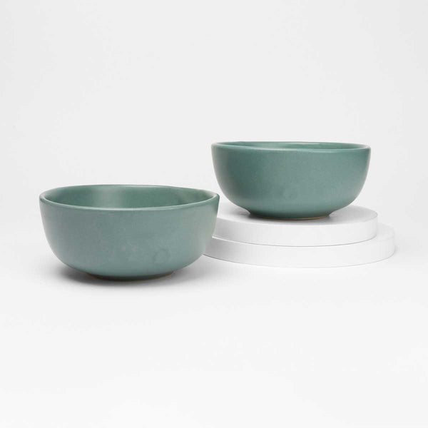 Herb - Recycled Ceramic Bowls | Set of 2 | Verified Sustainable Cups & Saucers on Brown Living™