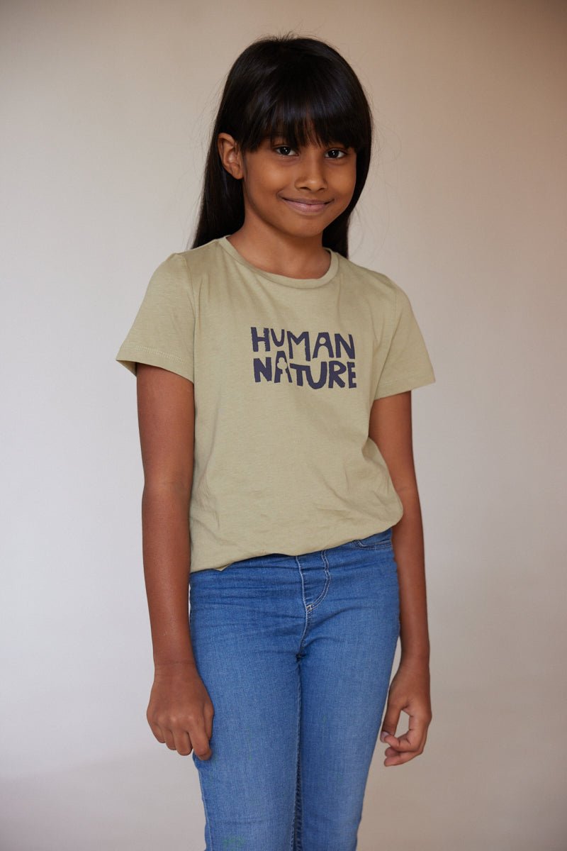 Human Nature - Kids Unisex Organic Cotton T - shirt | Sage | Verified Sustainable Kids T - Shirts on Brown Living™