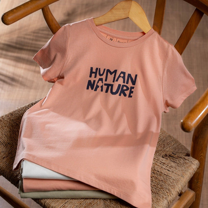 Human Nature - Womens Organic Cotton T - shirt | Rose | Verified Sustainable Womens T - Shirt on Brown Living™