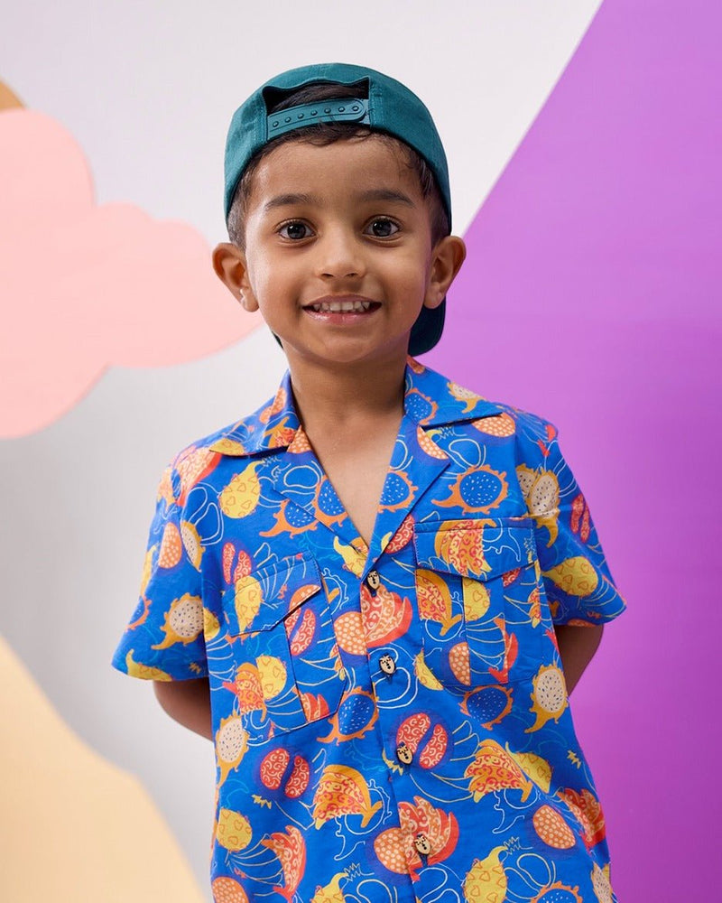 I-Peel- Good Printed Cotton Hawaiian Shirt | Verified Sustainable Kids Shirts on Brown Living™