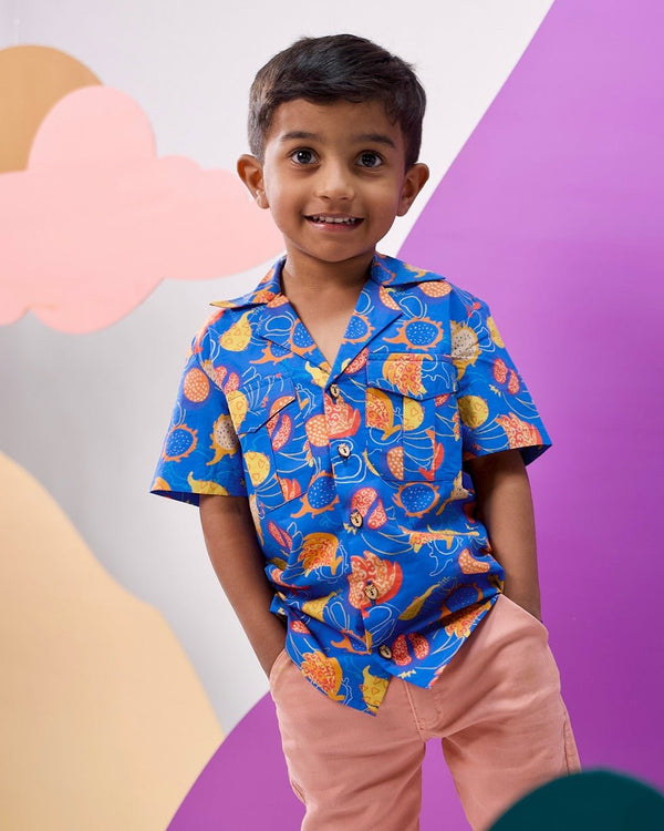 I-Peel- Good Printed Cotton Hawaiian Shirt | Verified Sustainable Kids Shirts on Brown Living™