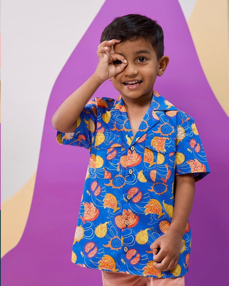 I-Peel- Good Printed Cotton Hawaiian Shirt | Verified Sustainable Kids Shirts on Brown Living™