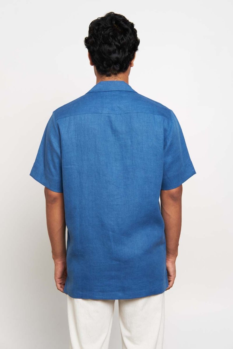 Indigo Camp Organic Cotton Shirt - Blue | Verified Sustainable Womens Shirt on Brown Living™