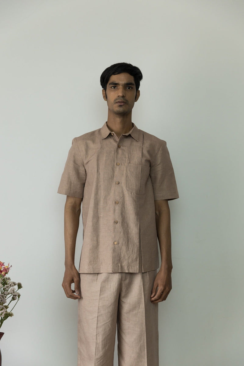 Inverted-Pleat Hemp Cotton Shirt | Verified Sustainable Mens Shirt on Brown Living™