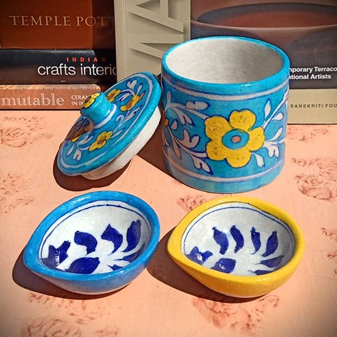 Jaipur Blue Pottery Diwali Gift Set - Small | Verified Sustainable Gift Giving on Brown Living™