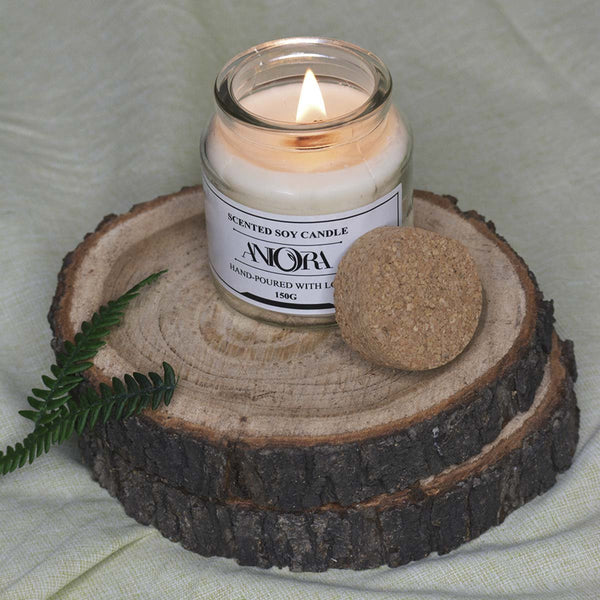 Jasmine Wood Wick Cork Soy Wax Candle | Verified Sustainable Candles & Fragrances on Brown Living™