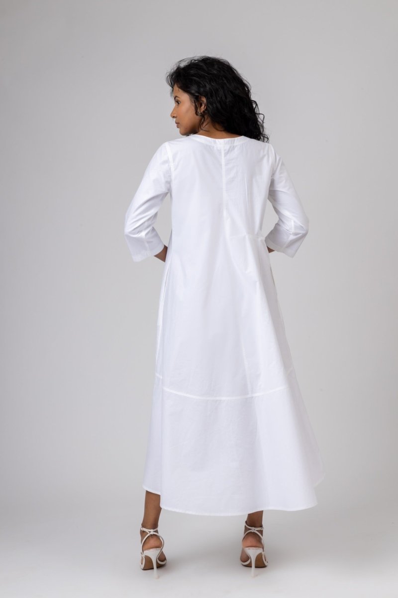 Jill White Upcycled Cotton Dress | Verified Sustainable Womens Dress on Brown Living™