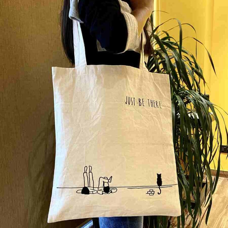 Just Be There - 100% Cotton Canvas Tote Bag | Verified Sustainable Tote Bag on Brown Living™