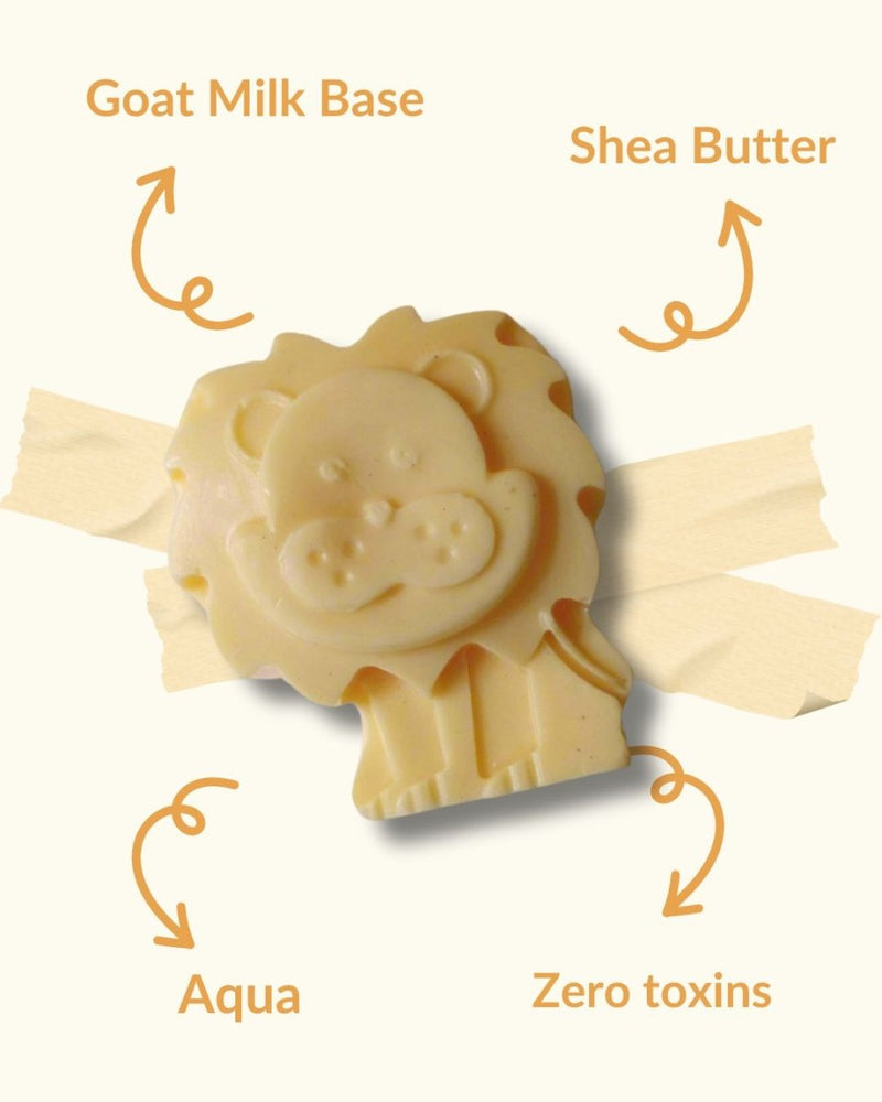 Kids Lion Shaped Goat Milk Shea Butter Soap - 100g | Verified Sustainable Body Soap on Brown Living™