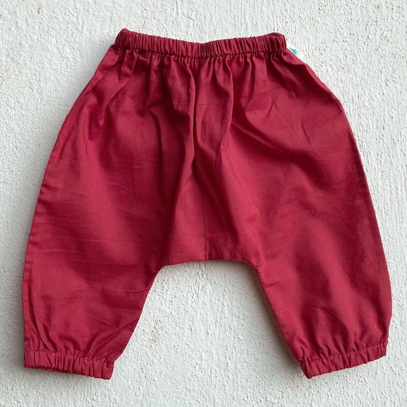 Kids Unisex Organic Cotton Koi Peach Jhabla with Red Pants | Verified Sustainable Kids Daywear Sets on Brown Living™