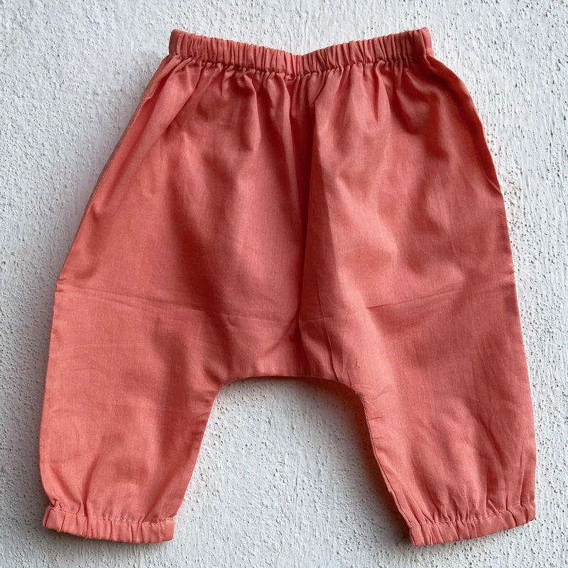 Kids Unisex Organic Cotton Koi Peach Print Angrakha Top and Pants | Verified Sustainable Kids Daywear Sets on Brown Living™