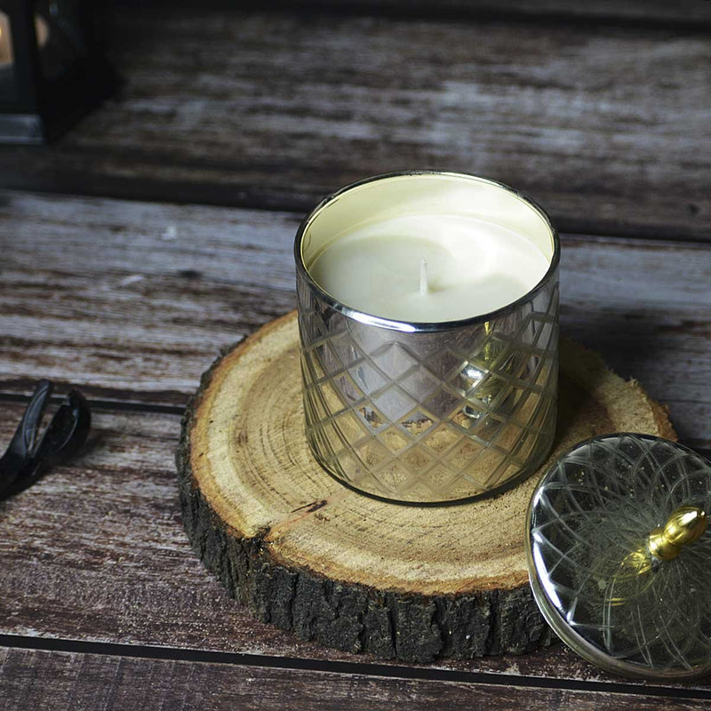 Lavender Diamond Glass Luxury Soy Wax Candle | Verified Sustainable Candles & Fragrances on Brown Living™