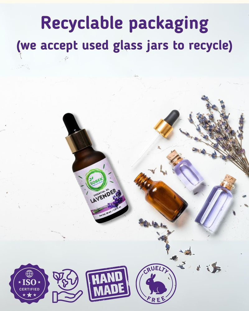 Lavender Essential Oil for Skin Hair and Face- 30ml | Verified Sustainable Essential Oils on Brown Living™