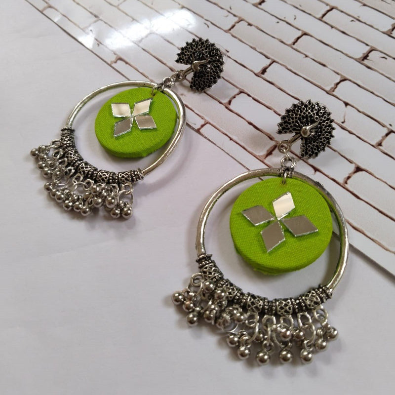 Light Green Oxidized Jhumka Bali Earrings | Verified Sustainable Womens earrings on Brown Living™