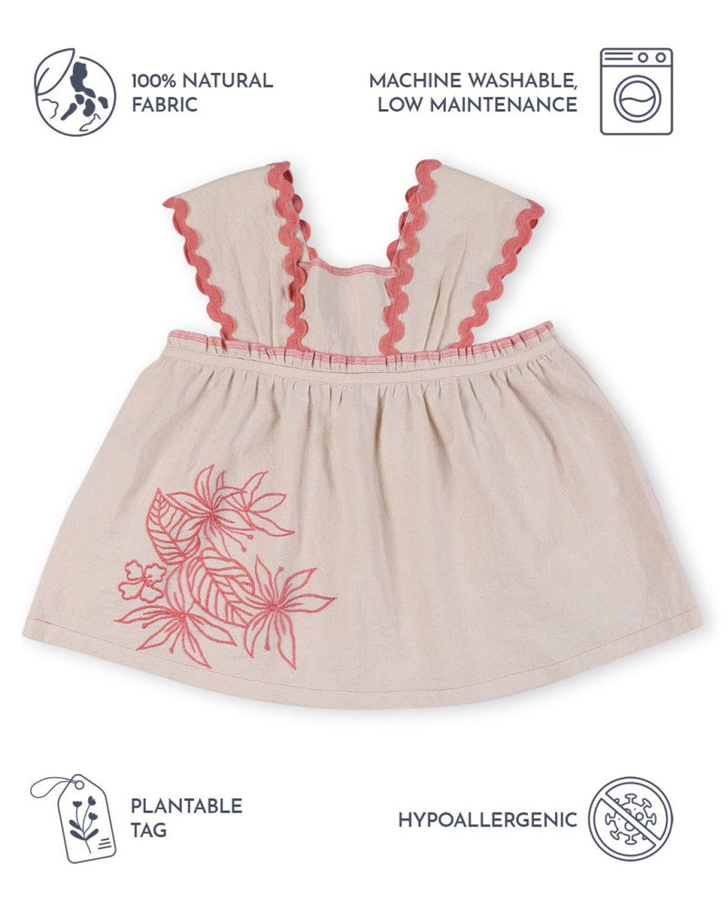 Lillete Embroidered Sleeveless Cotton Flare Top | Verified Sustainable Kids Tops on Brown Living™