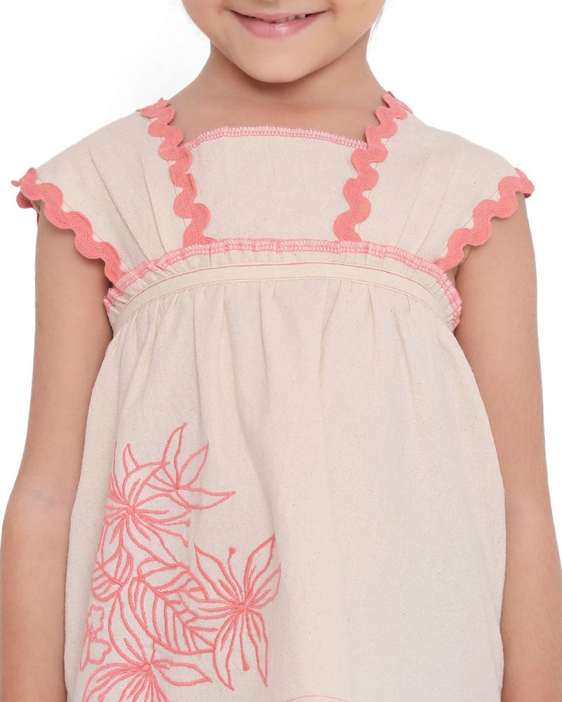 Lillete Embroidered Sleeveless Cotton Flare Top | Verified Sustainable Kids Tops on Brown Living™