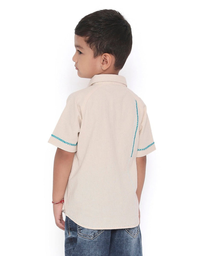 Lillete Solid Shirt with Hand Embroidery Details | Verified Sustainable Kids Shirts on Brown Living™