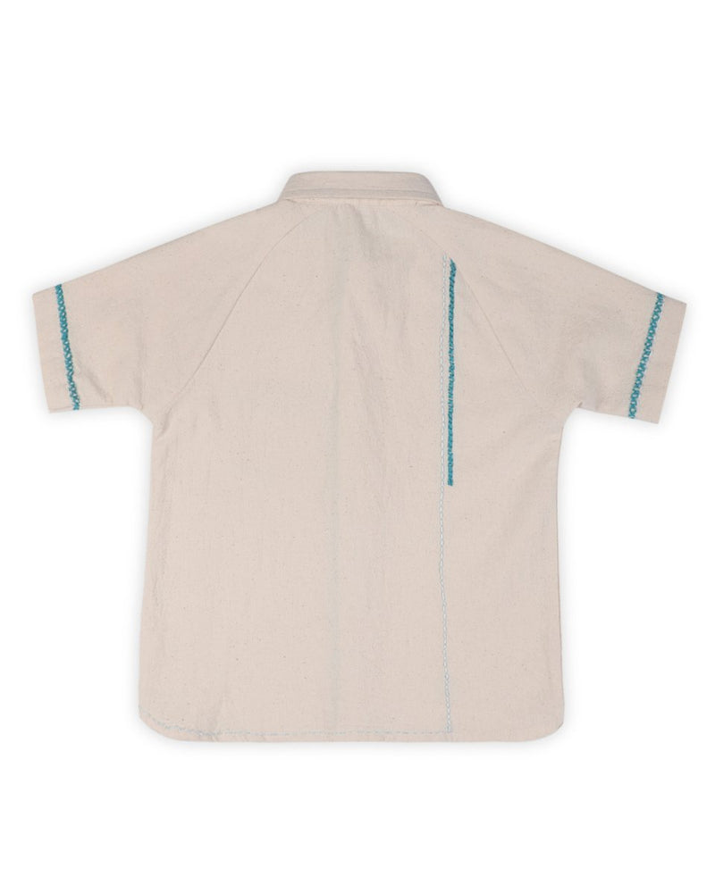 Lillete Solid Shirt with Hand Embroidery Details | Verified Sustainable Kids Shirts on Brown Living™