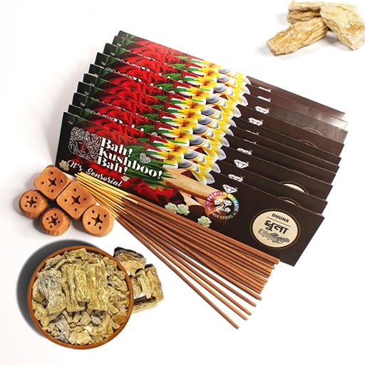 Loban / Dhuna Bah Kushboo Bah Premium Sensorial Aromatic Incense Sticks (10 Packs = 400+ Sticks) | Verified Sustainable Pooja Needs on Brown Living™