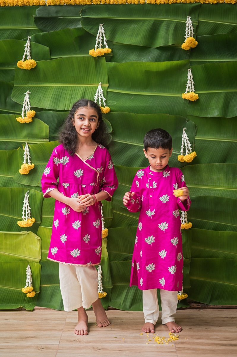 Lotus Bloom - Girls Ethnic Wear | Verified Sustainable Kids Ethnic Sets on Brown Living™