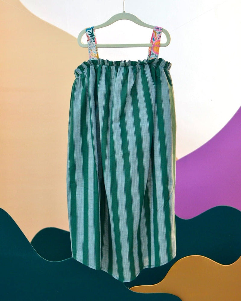 Lush Striped Tie- Up Maxi Dress | Verified Sustainable Kids Frocks & Dresses on Brown Living™